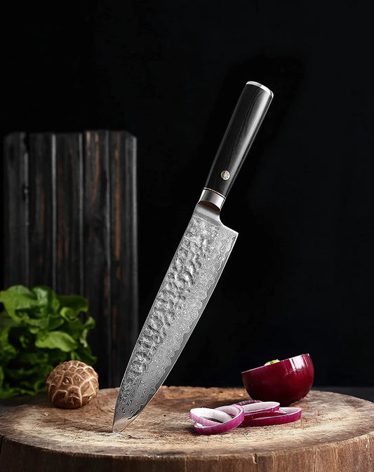 Personalized 8" VG10 Damascus Chef Knife – Pakka Wood Handle
