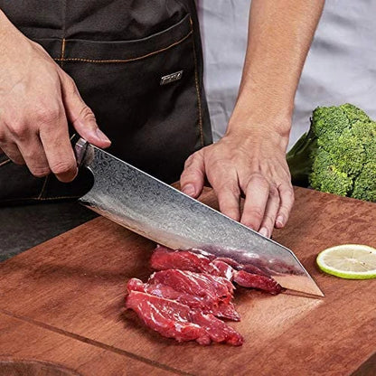 Personalized 8" VG10 Damascus Kitchen Kiritsuke Knife – Ebony Resin Wood Handle