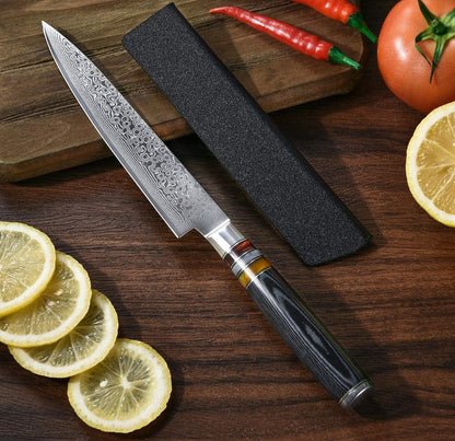Personalized 6.3″ Damascus Paring Kitchen Knife – VG10 with Pakka Wood Handle