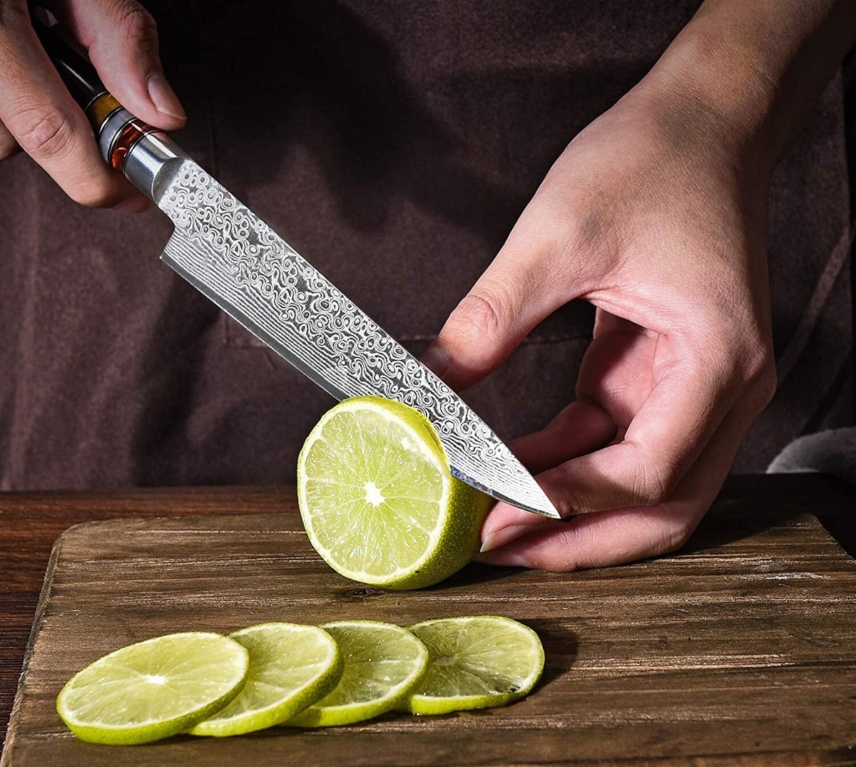 Personalized 6.3″ Damascus Paring Kitchen Knife – VG10 with Pakka Wood Handle
