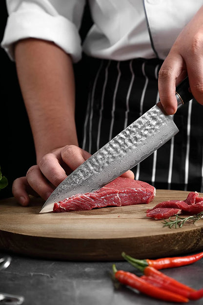 Personalized 8" VG10 Damascus Chef Knife – Pakka Wood Handle