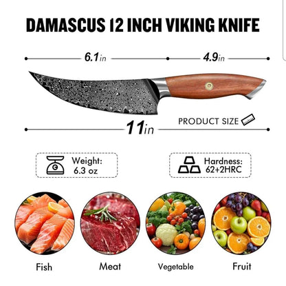 Personalized 6.1" Damascus Boning Knife – Walnut Wood Handle