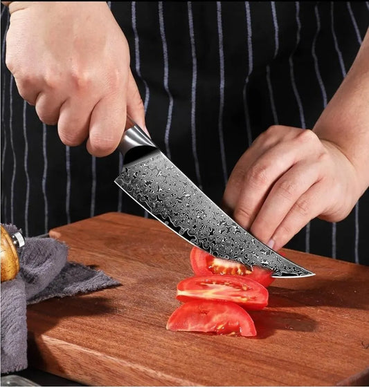Personalized 6.1" Damascus Boning Knife – Walnut Wood Handle