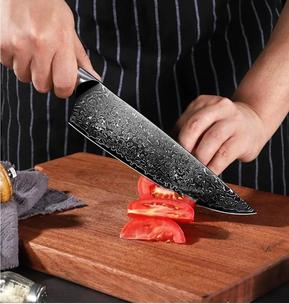 Personalized 8.3" VG10 Damascus Chef Knife – Walnut Wood Handle