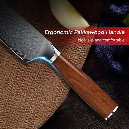 Custom Engraved 8" Damascus Chef Knife – Pakka Wood Handle