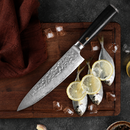 Personalized 8" VG10 Damascus Chef Knife – Pakka Wood Handle